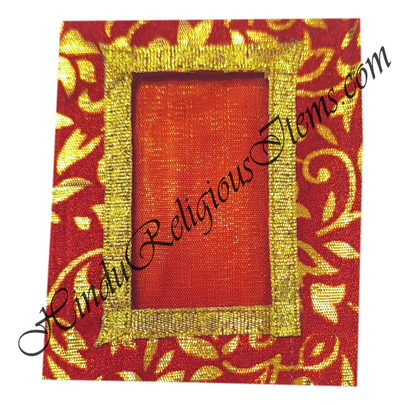 Small Size Chitraji Velvet Jhari with Floral Design Vastra With Golden Jhari Lace