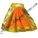 Chitraji Plain Satin Taniya With Golden Lace