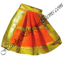 Chitraji Plain Satin Taniya With Golden Lace