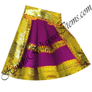 Chitraji Plain Satin Taniya With Golden Lace