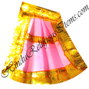 Chitraji Plain Satin Taniya With Golden Lace