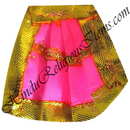 Chitraji Plain Satin Taniya With Golden Lace