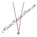 Premium Quality Multi-Colour Moti Mala With Golden Metal And Nang(Daimond) Pendent