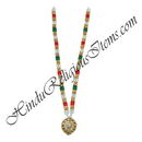 Premium Quality Multi-Colour Moti Mala With Golden Metal And Nang(Diamond) Choki