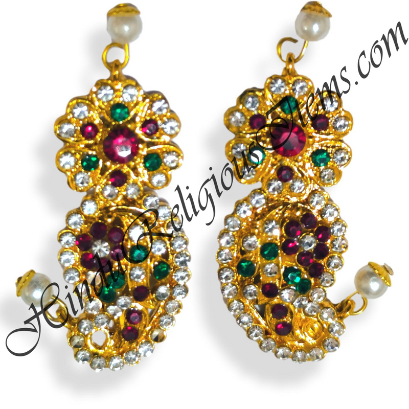 Premium Quality Golden Metal Kundal With Mango Shape