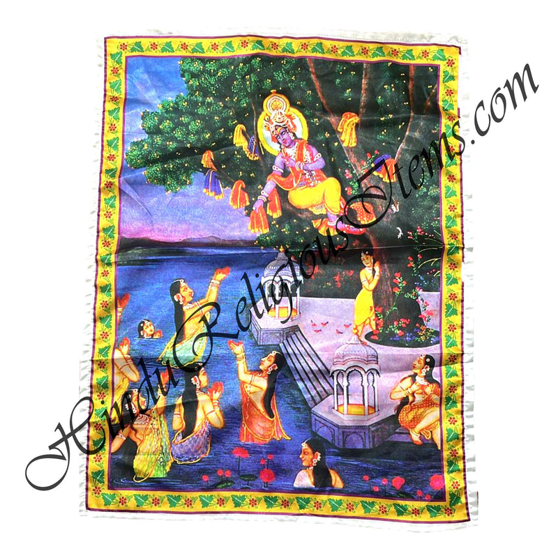 Satin Printed Pichwai (Backdrop) - Vastra Haran Leela