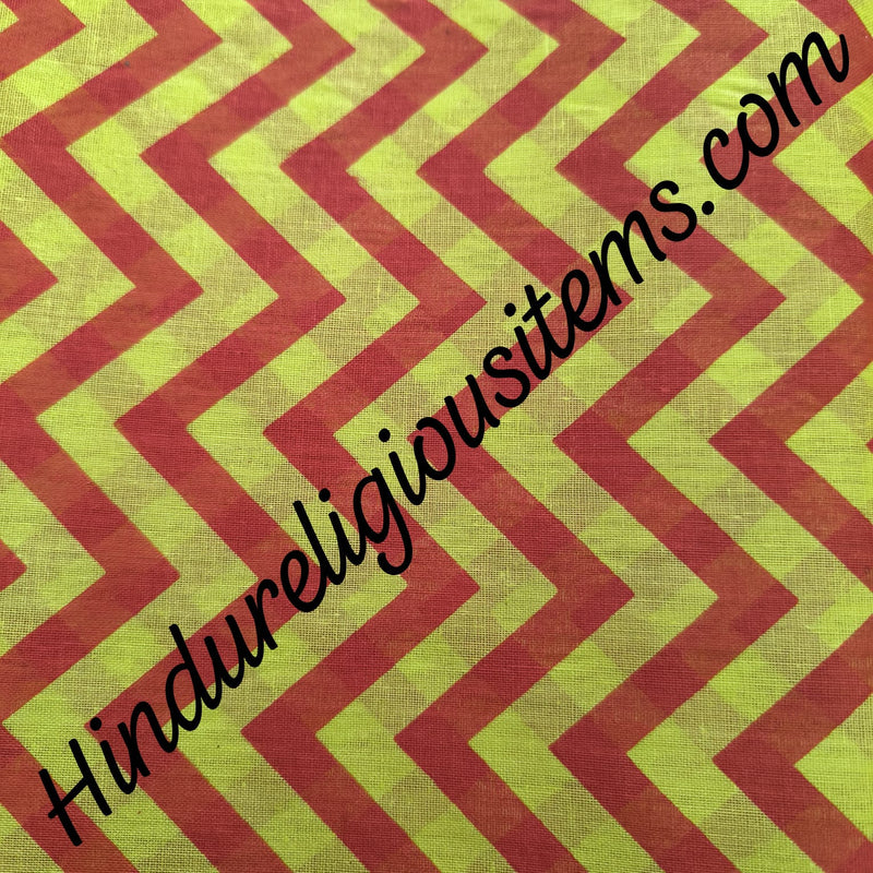 Cotton With W Shaped Two Color Rajshahi Leheriya Fabric/ Kapad(CWTRL)