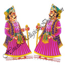 Thick Wood Gopi And Gwal Cut Out Set