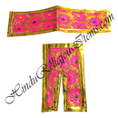 Lalan Brocade Morpankh Design With Multi-Colour Dots Chira Vastra With Golden Lace