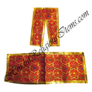 Lalan Brocade Flower Design With Multi-Colour Dots Chira Vastra With Golden Lace