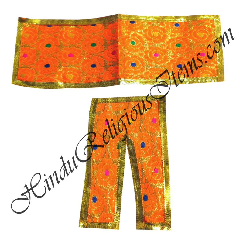 Lalan Brocade Flower Design With Multi-Colour Dots Chira Vastra With Golden Lace