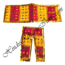 Lalan Brocade Ek Dhari Bandhani Chira Vastra With Golden Lace