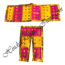 Lalan Brocade Ek Dhari Bandhani Chira Vastra With Golden Lace