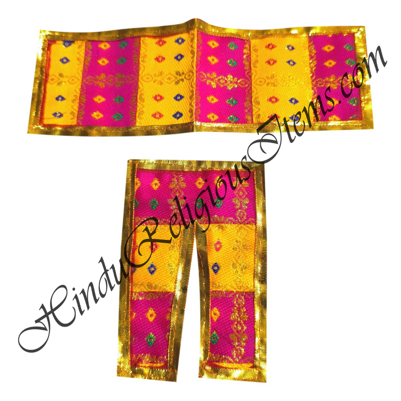 Lalan Brocade Ek Dhari Bandhani Chira Vastra With Golden Lace