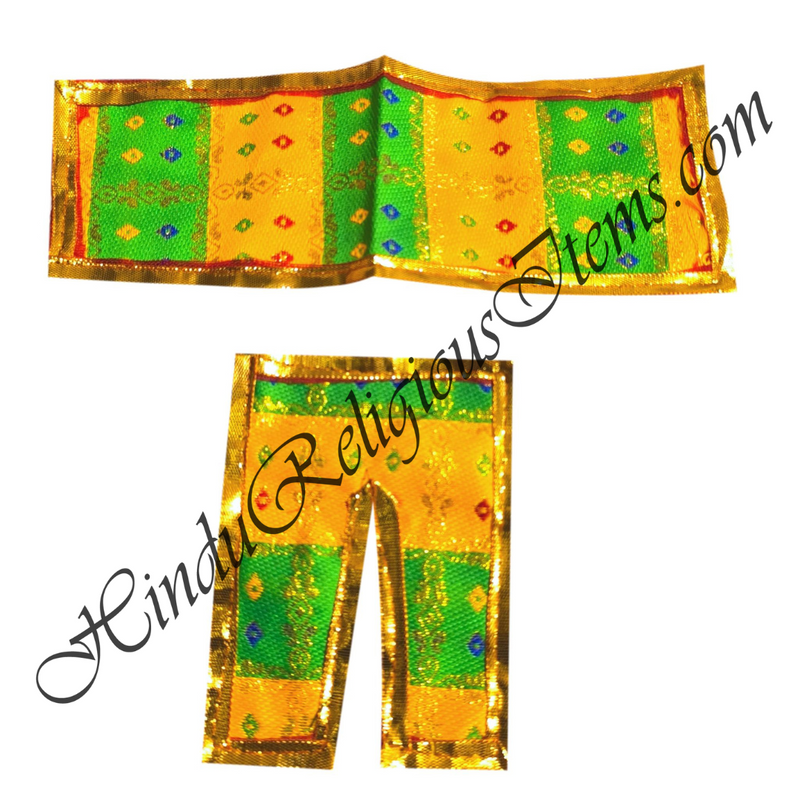 Lalan Brocade Ek Dhari Bandhani Chira Vastra With Golden Lace