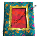 Chitraji Brocade Jhari Vastra With Flower Design With Golden Lace