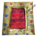 Chitraji Brocade Jhari Vastra With Flower Design With Golden Lace