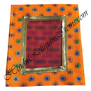 Chitraji Brocade Jhari Vastra With Multi-Colour Dots Design With Golden Lace