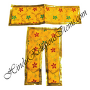 Lalan Brocade Jhari With Flower Design Chira Vastra With Golden Lace
