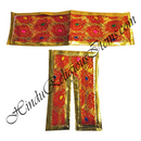 Lalan Brocade Morpankh Design With Multi-Colour Dots Chira Vastra With Golden Lace