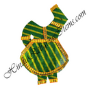 Chitraji Cotton Leheriya Choli Ang Vastra With Golden Lace