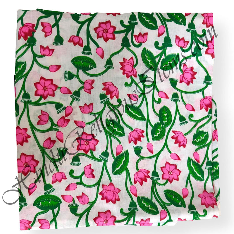 Cambric Cotton Kamal with flower Vel Print Fabric / Kapad(CCKFV)