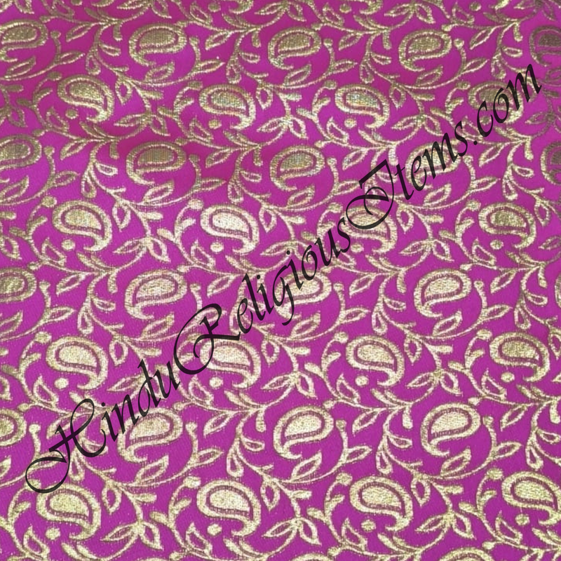 Brocade Golden Jhari Mango With Vel Design Fabric/ Kapad [BGJMVD]