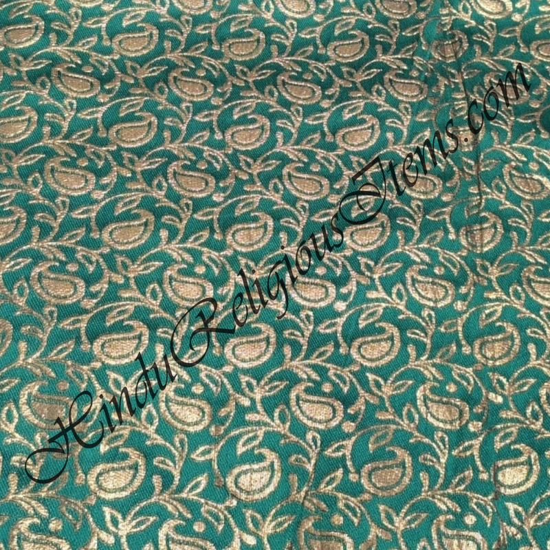 Brocade Golden Jhari Mango With Vel Design Fabric/ Kapad [BGJMVD]