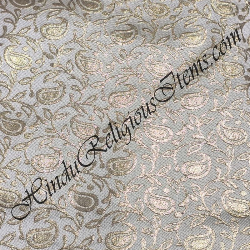 Brocade Golden Jhari Mango With Vel Design Fabric/ Kapad [BGJMVD]