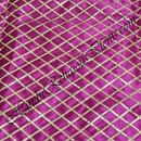 Satin Silk With Criss Cross Golden Lace Fabric/ Kapad [SXX]