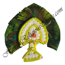 White Moti Jardoshi Mukut With Feather And Moti