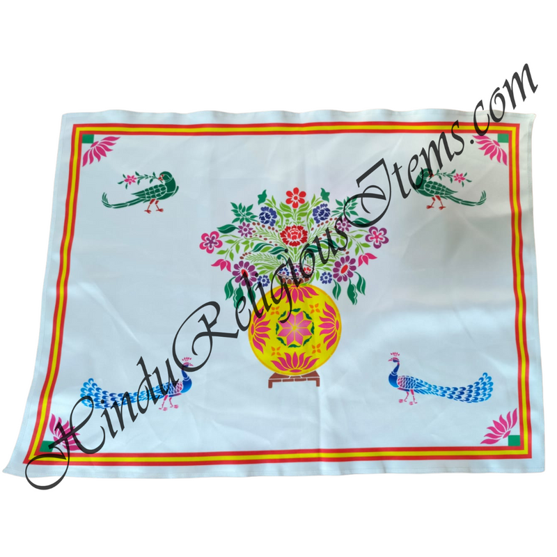 Premium Satin Printed Pichwai (Backdrop) - Vasant Kalas(Vasant Panchmi)