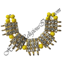 Premium Quality Lalan Moti Mala With Golden Metal And Nang(Daimond) Choki