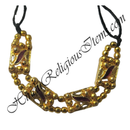 PREMIUM QUALITY Golden Moti Mala With Kamal Shape Pendant & Choki