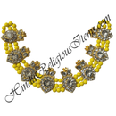 Premium Quality Lalan Moti Mala With Golden Metal And Nang(Daimond) Choki
