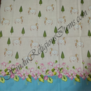Slub Cotton Cow With Kamal Print  Fabric/kapad (SCCKF)