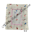 Small Chitraji White Cheent Cotton Vastra With Net Lace