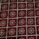 Makhmal(Velvet) With Ashtadal Kamal with Cheks Gota Patti Work Fabric/Kapad (MAKGP)