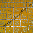 Makhmal(Velvet) With Ashtadal Kamal with Cheks Gota Patti Work Fabric/Kapad (MAKGP)