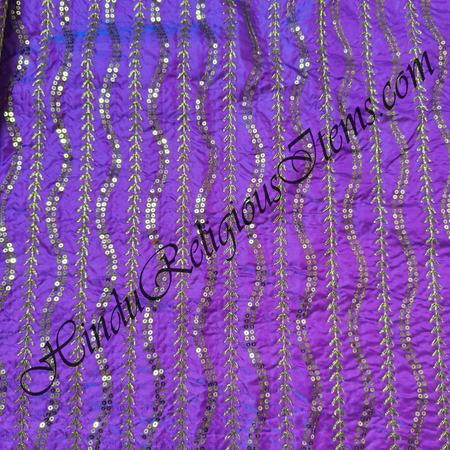 Saga Silk With Vel Sequence Tikki Work Fabric/ Kapad [SSVSW]