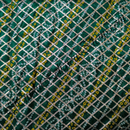 Satin Bandhni With Golden Lace Gota Paati Criss Cross Work Fabric / Kapad(SBGXX)