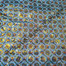 Saga Silk With Criss Corss +Round Tikki Work Fabric/ Kapad [SSXRW]