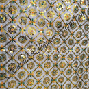 Saga Silk With Criss Corss +Round Tikki Work Fabric/ Kapad [SSXRW]