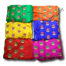 Saga Silk With Fusing And Lotus (Kamal) Flower Embroidery Work Fabric / Kapad (SSFL)