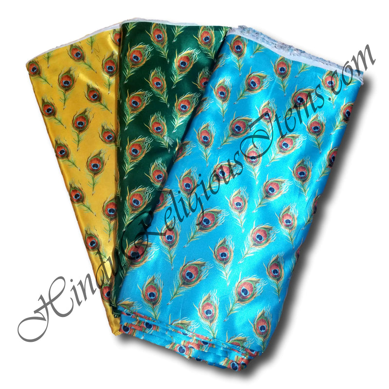 High Quality Satin Silk Super Fine Peacock Feather Fabric/ Kapad [SSPF]