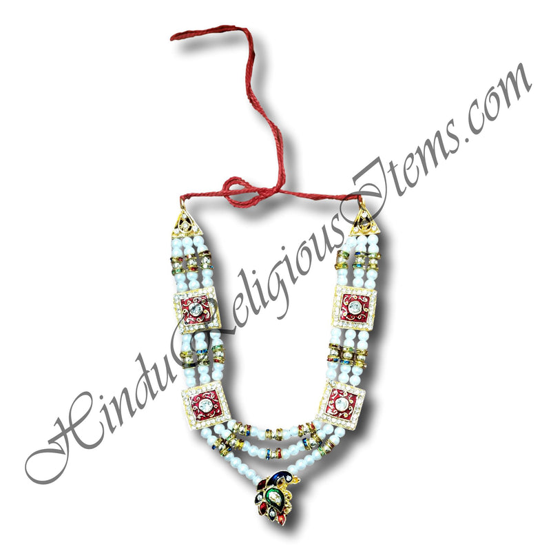 High Quality Moti Mala With Peacock Shape Pendant and Square Choki (M-66)