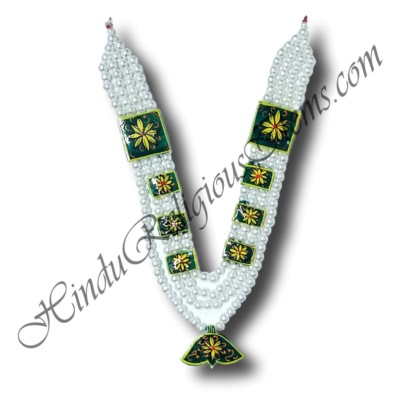 High Quality Gadi Mala (Haar) Made Of White Moti With Chhep Padak and Pendant  (M-60)