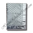 Brocade Pichwai With Silver Polka Dots Design And Silver Lace (Double Border)