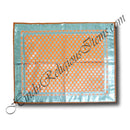 Brocade Pichwai With Silver Polka Dots Design And Silver Lace (Double Border)