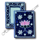 Mirror In Velvet Frame With Moti and Mirror Work